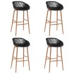 Taburetes de cocina 4 unidades negro