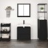 Juego de muebles de baño 2 pzas roble negro Madera