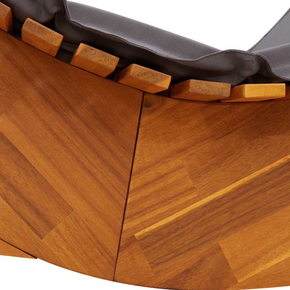 Tumbona mecedora con cojín de madera maciza de