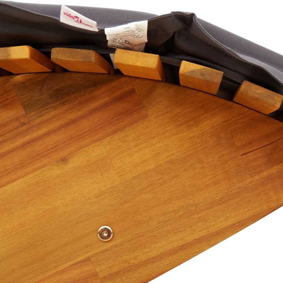 Tumbona mecedora con cojín de madera maciza de