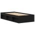 Estructura de cama sin colchón roble negro 90x200