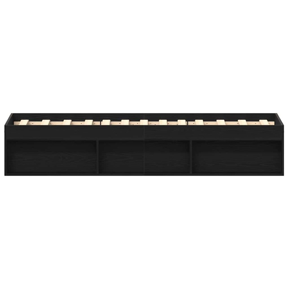 Estructura de cama sin colchón roble negro 90x200