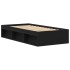 Estructura de cama sin colchón roble negro 90x200