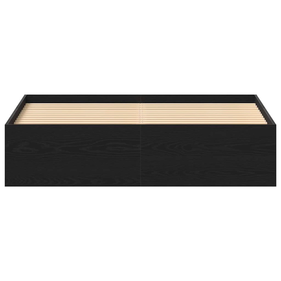 Estructura de cama sin colchón roble negro 160x200