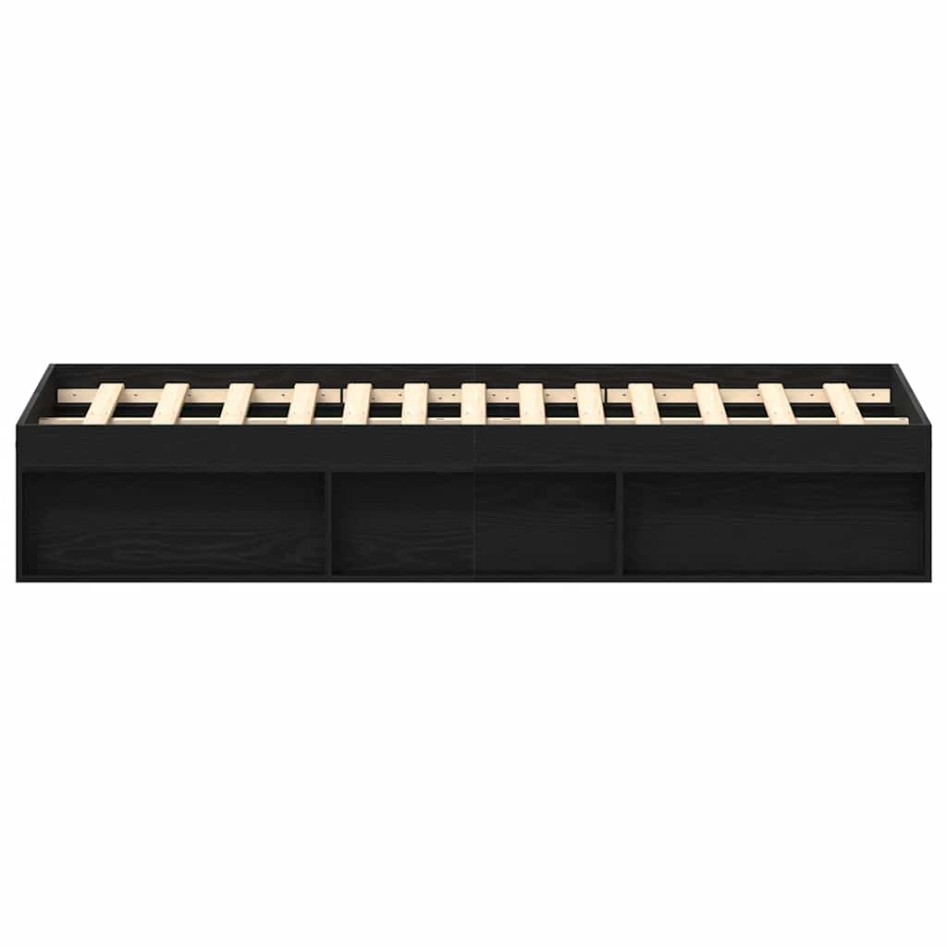 Estructura de cama sin colchón roble negro 160x200