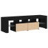 Mueble de TV con luces LED roble negro 140x36,5x40