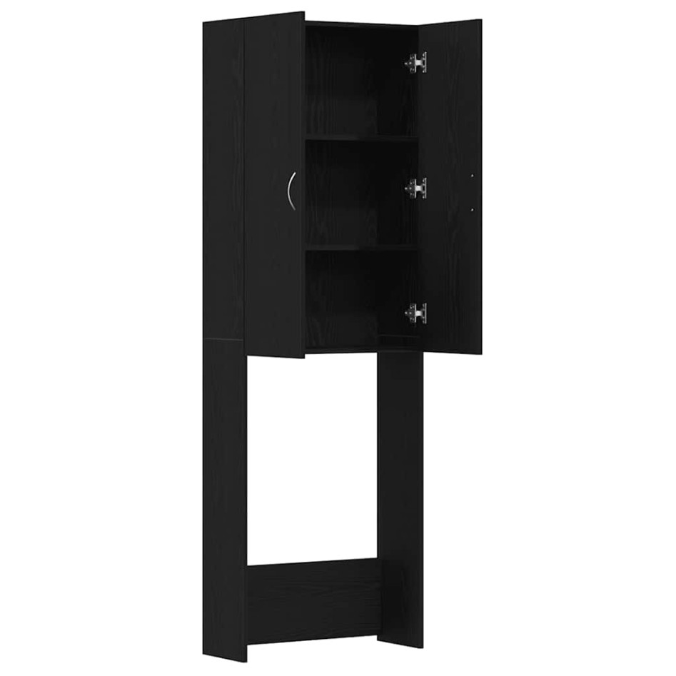 Mueble para lavadora roble negro 64x25,5x190
