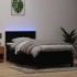 Cama box spring con colchón terciopelo negro 90x220