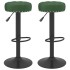 Taburetes de cocina 2 unidades terciopelo verde