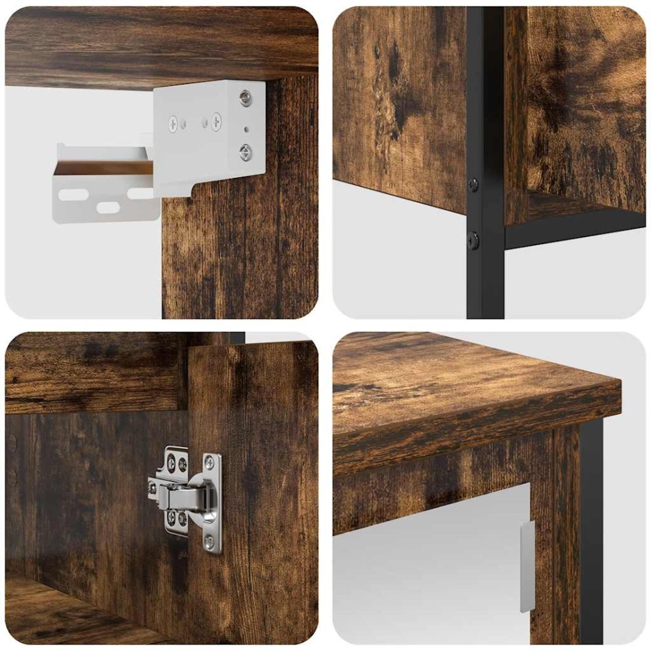 Set de muebles baño 2 pzas madera contrachapada roble