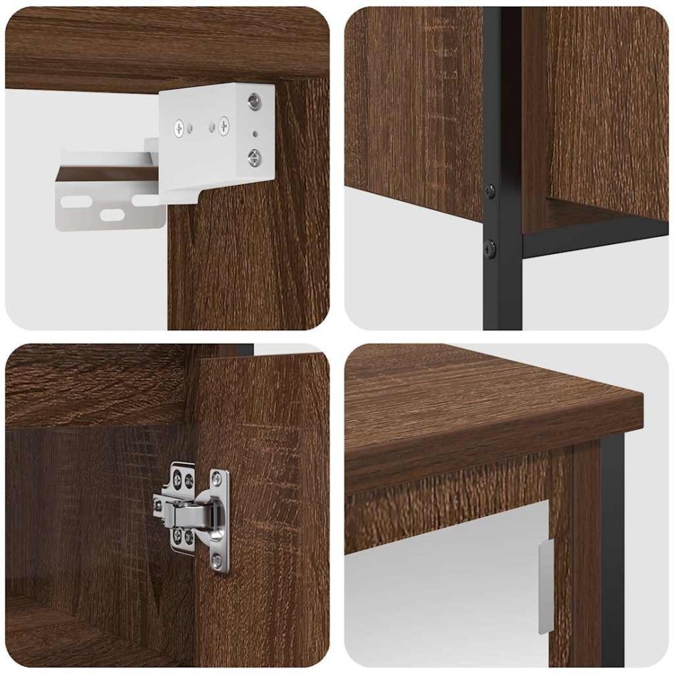 Set de muebles baño 2 pzas madera contrachapada marrón