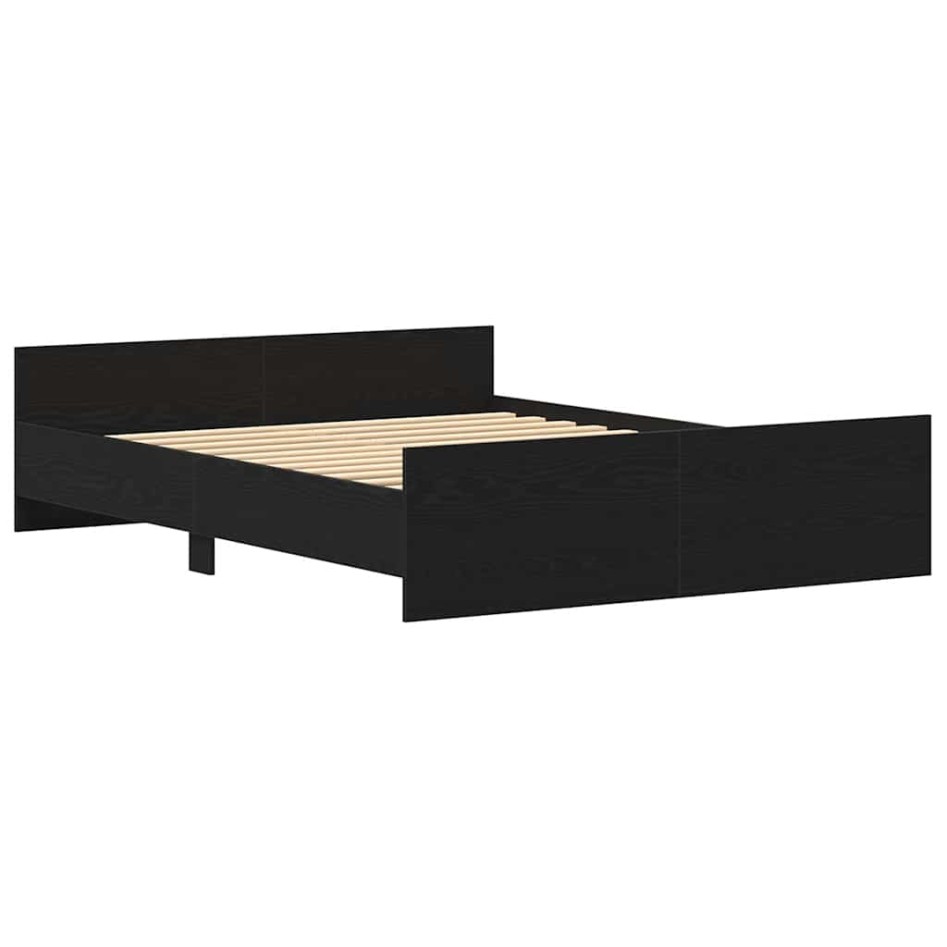 Estructura de cama sin colchón roble negro 150x200