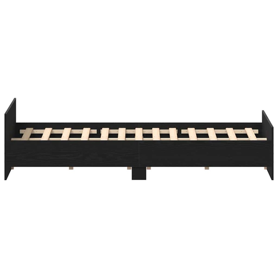 Estructura de cama sin colchón roble negro 150x200
