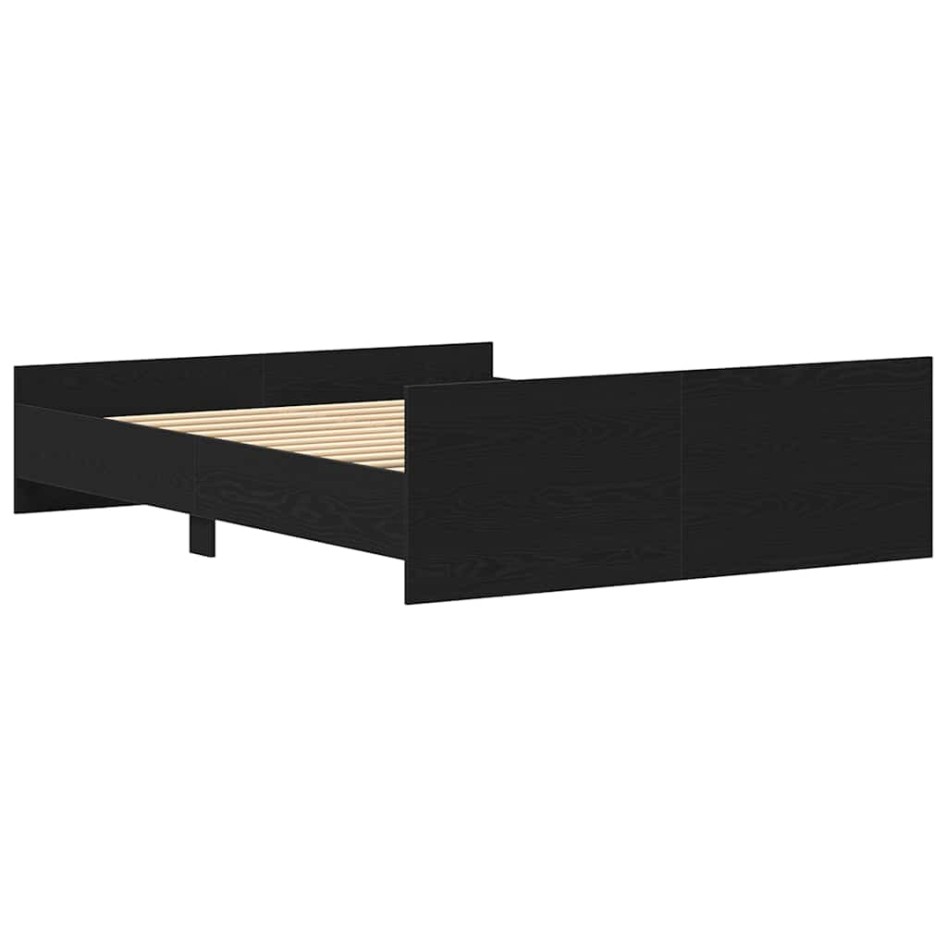 Estructura de cama sin colchón roble negro 150x200