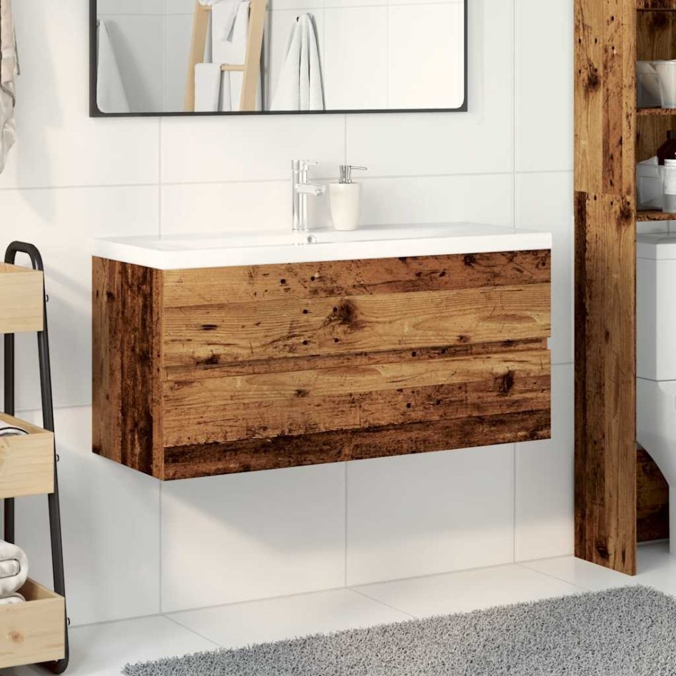 Mueble con lavabo integrado madera