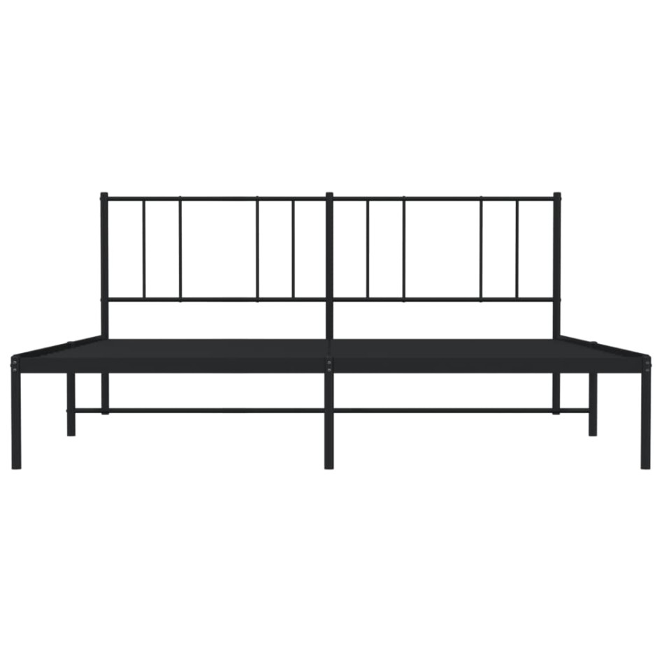 Estructura de cama con cabecero metal negro 193x203