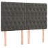 Cama box spring colchón y LED terciopelo gris oscuro 180x200