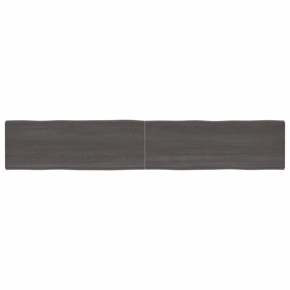 Tablero mesa madera tratada borde vivo marrón 220x40x(2-4)