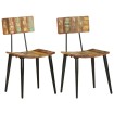 Sillas de comedor 2 unidades madera maciza reciclada