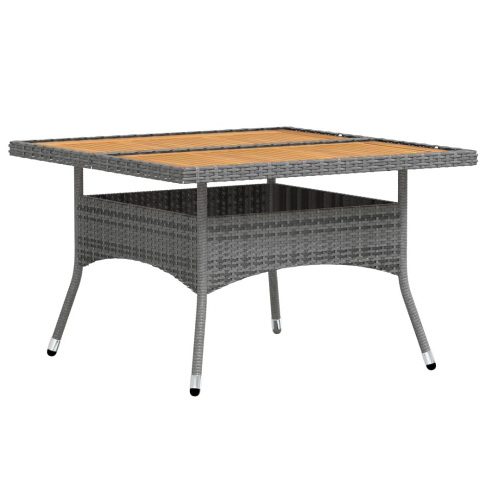 Set de comedor jardín 5 pzas ratán sintético madera acacia