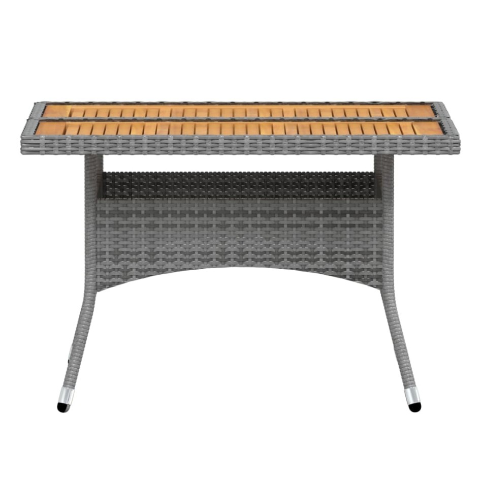 Set de comedor jardín 5 pzas ratán sintético madera acacia