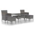 Set comedor jardín 5 pzas ratán sintético vidrio templado