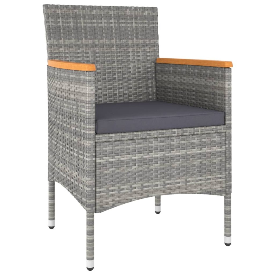 Set comedor jardín 5 pzas ratán sintético vidrio templado