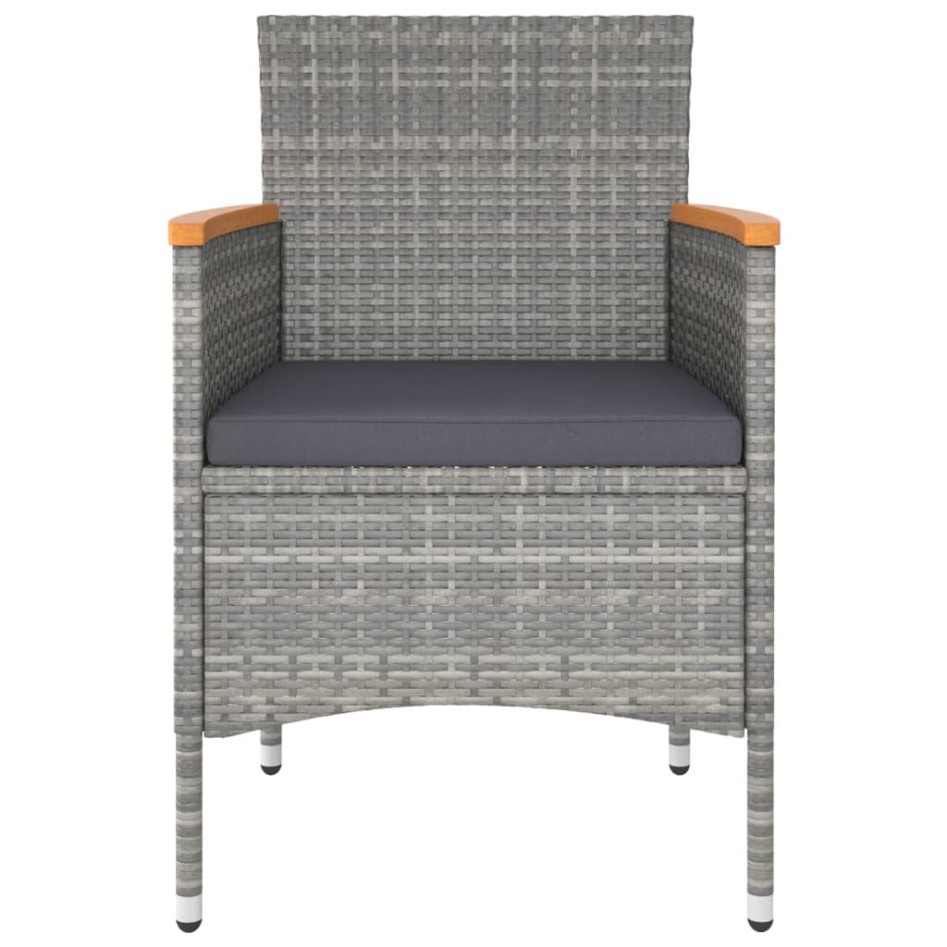 Set comedor jardín 5 pzas ratán sintético vidrio templado