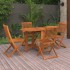 Comedor de jardín 5 piezas madera maciza de