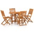 Comedor de jardín 5 piezas madera maciza de