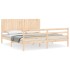 Estructura de cama de matrimonio con cabecero madera
