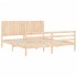 Estructura de cama de matrimonio con cabecero madera