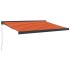 Toldo retráctil aluminio y tela naranja y marrón 3,5x2,5
