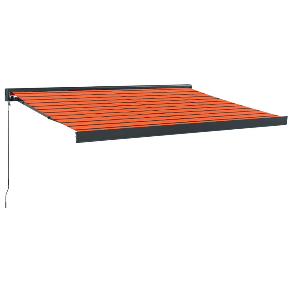 Toldo retráctil aluminio y tela naranja y marrón 3,5x2,5