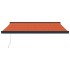 Toldo retráctil aluminio y tela naranja y marrón 3,5x2,5