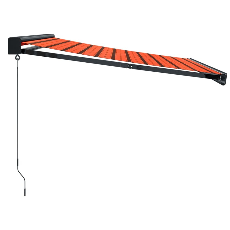Toldo retráctil aluminio y tela naranja y marrón 3,5x2,5