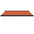 Toldo retráctil aluminio y tela naranja y marrón 3x2,5