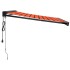 Toldo retráctil aluminio y tela naranja y marrón 3x2,5