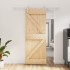 Puerta corredera con herrajes madera maciza de pino 80x210