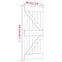 Puerta corredera con herrajes madera maciza de pino 80x210