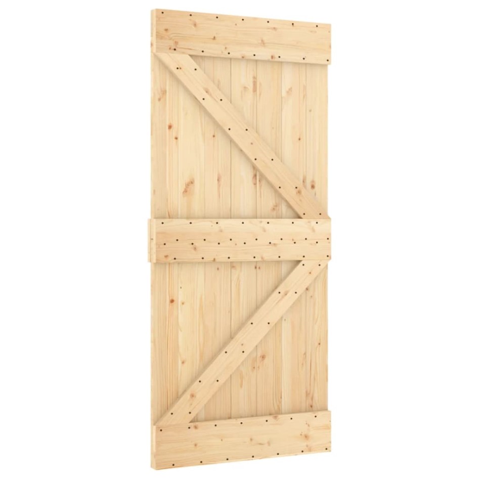 Puerta corredera con herrajes madera maciza de pino 100x210