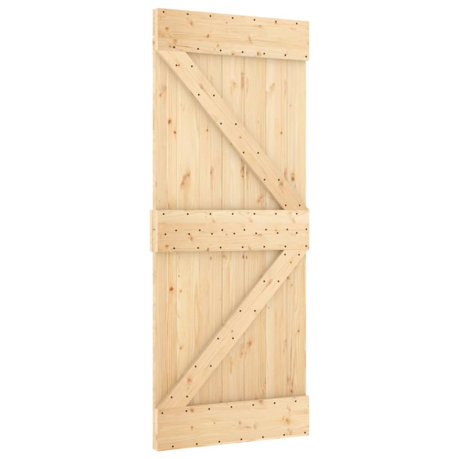 Puerta corredera con herrajes madera maciza de pino 80x210