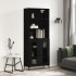 Aparador alto madera contrachapada negro 69,5x34x180