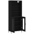 Aparador alto madera contrachapada negro 69,5x34x180