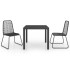 Set de comedor de jardín de 3 piezas PVC ratán