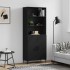 Aparador alto madera contrachapada negro 69,5x34x180