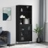 Aparador alto madera contrachapada negro 69,5x34x180