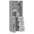 Aparador alto madera contrachapada gris sonoma 69,5x34x180