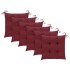 Sillas de jardín 6 uds con cojines rojo tinto madera de