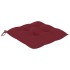 Sillas de jardín 6 uds con cojines rojo tinto madera de
